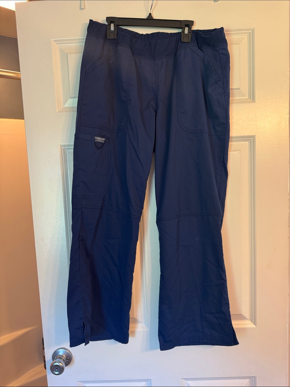 Cherokee Navy Women's Cargo Scrub Pants